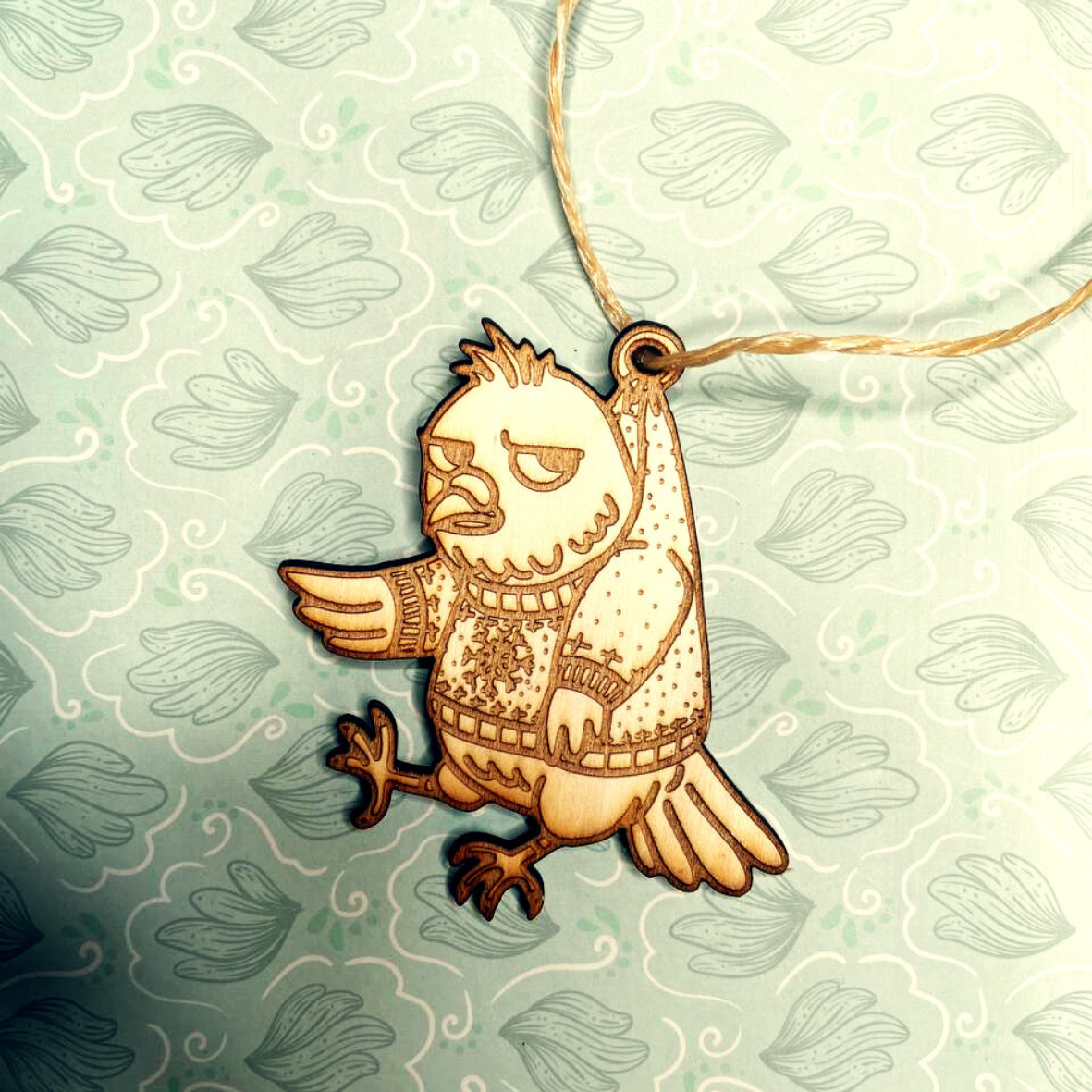 Taube Weihnachtsbaumanhänger (Holz)