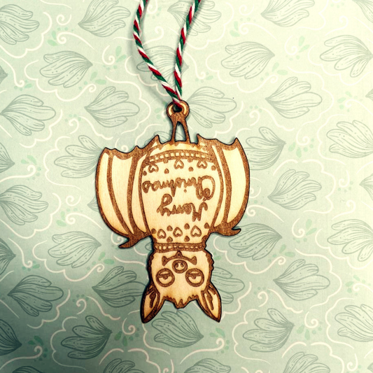 Fledermaus Weihnachtsbaumanhänger (Holz)