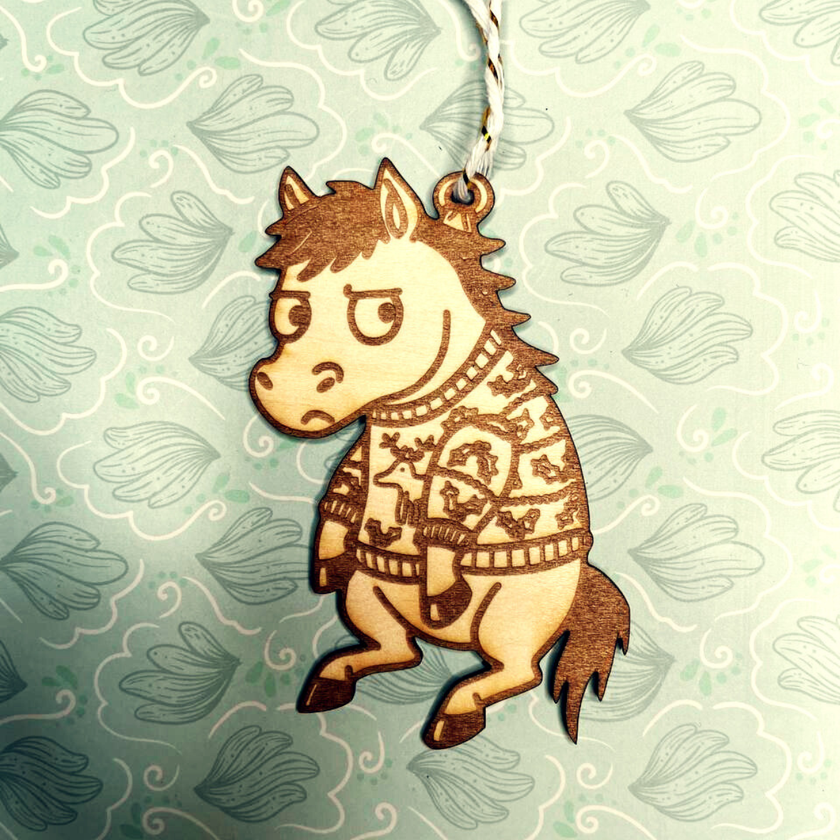Pferd Weihnachtsbaumanhänger (Holz)