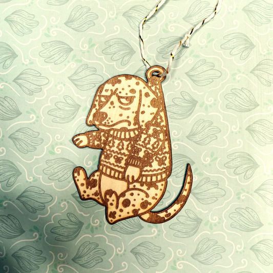 Hund Weihnachtsbaumanhänger (Holz)