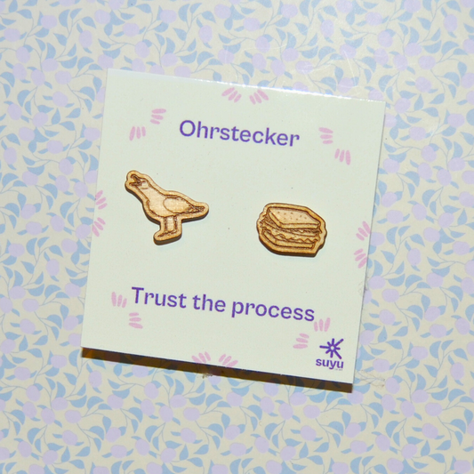 Ohrstecker Möwe & Sandwich