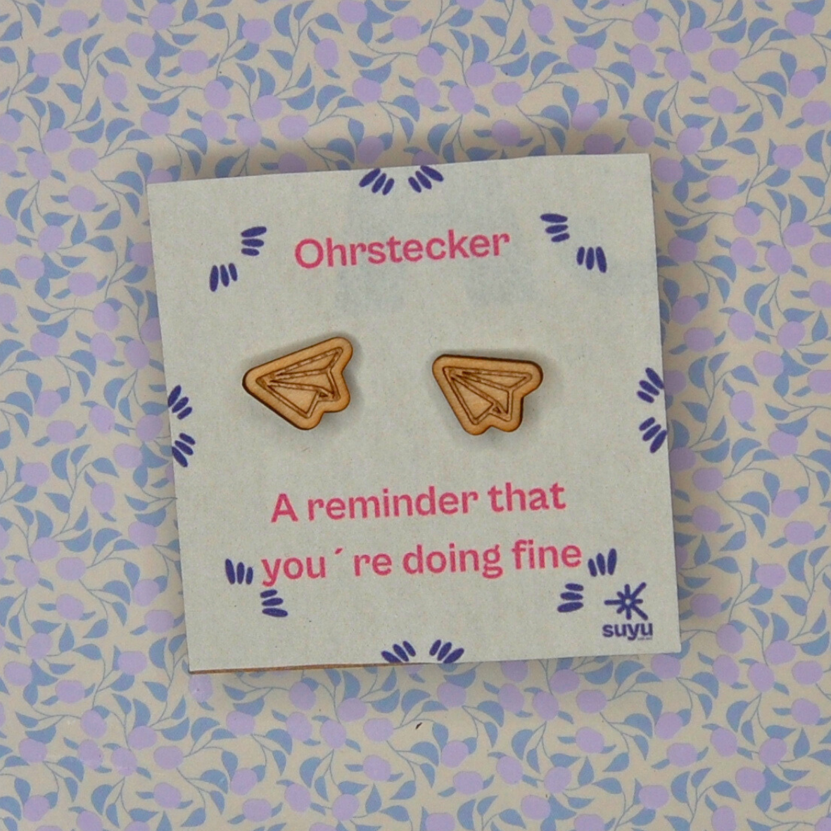 Ohrstecker Origami Flugzeug