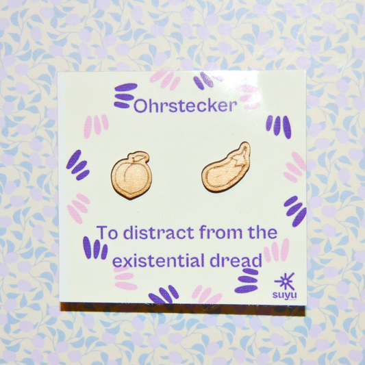 Ohrstecker Pfirsich & Aubergine
