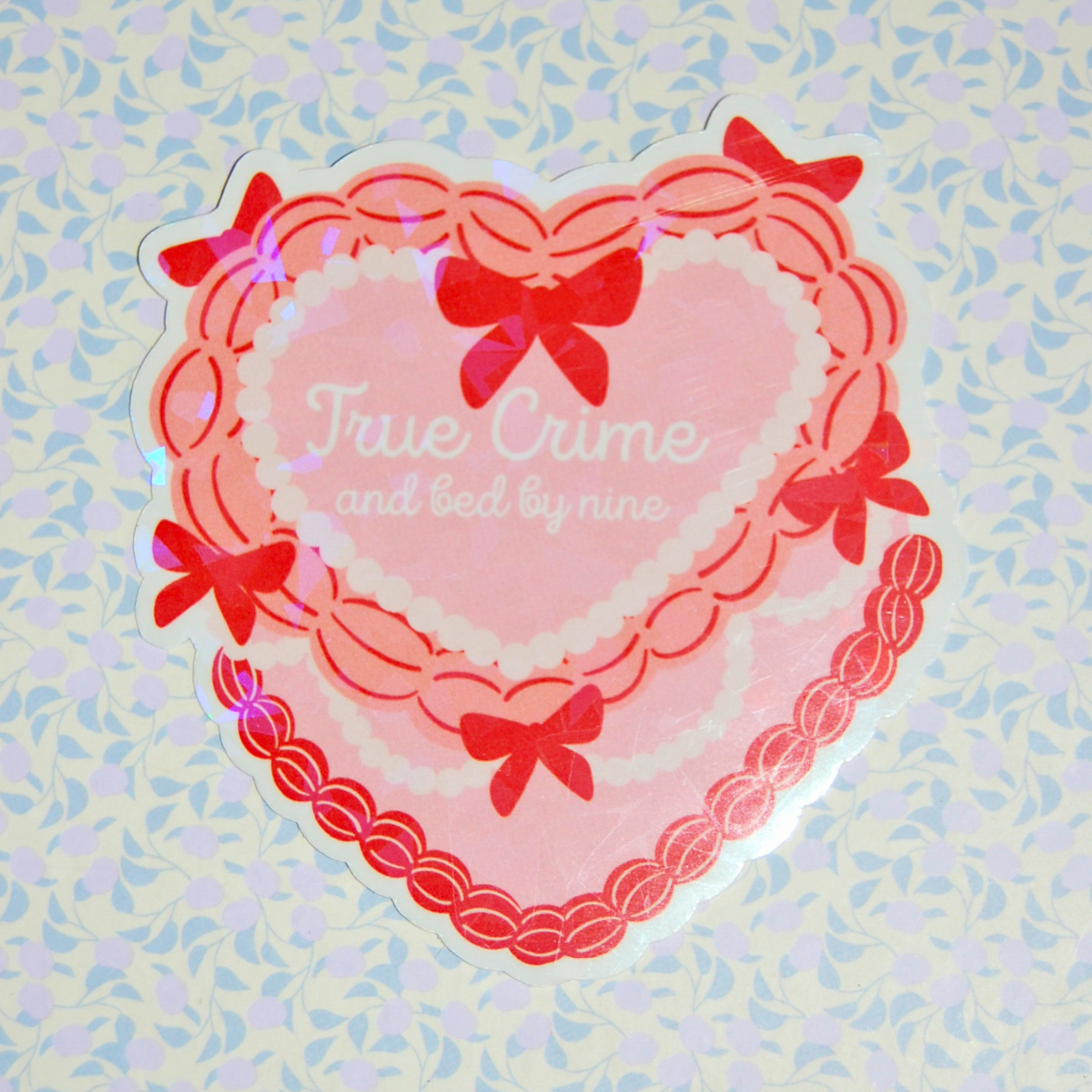 Sticker true crime and bed by nine