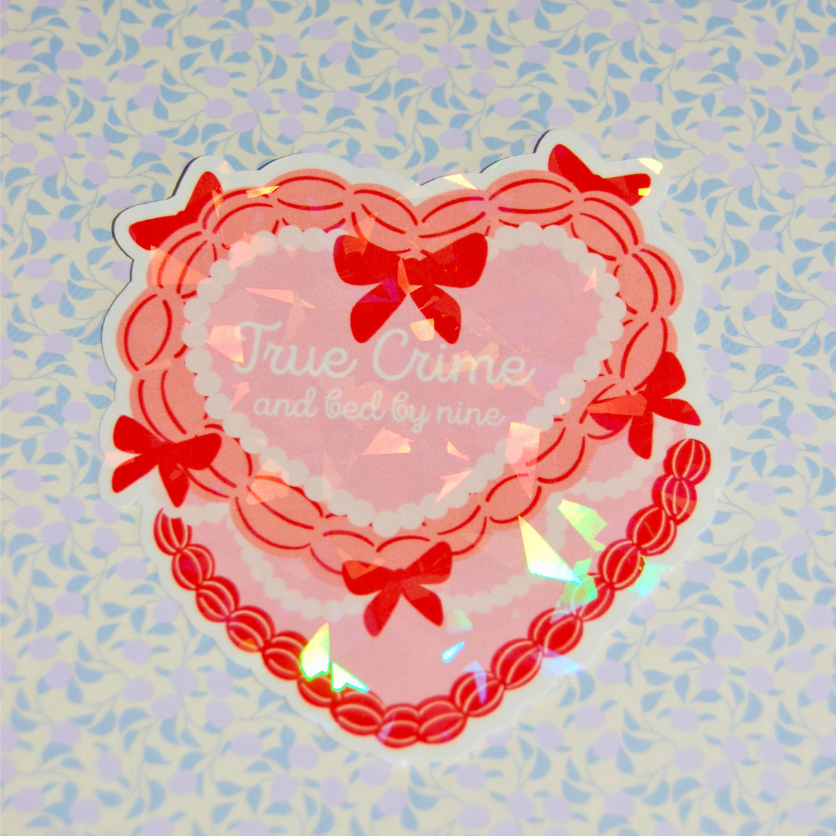 Sticker true crime and bed by nine